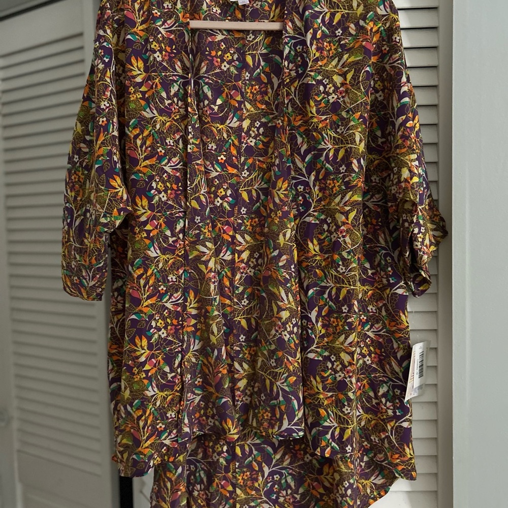 LuLaRoe Purple Floral Women's Blouse